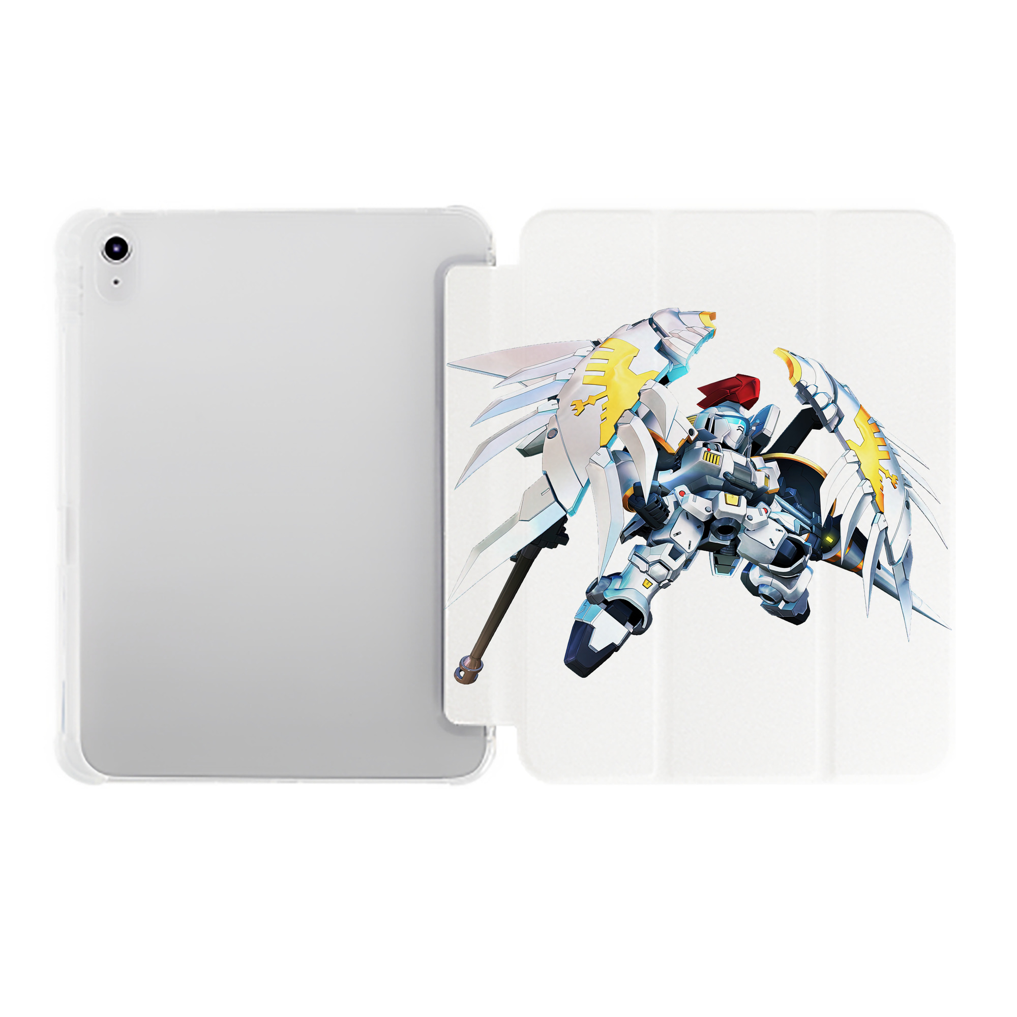 （画像用） 機動戦士ガンダム Mobile Suit Gundam IPad ケース ペン収納付き 三つ折りスタンド PUレザー×シリコン 対応機種9.5/10.5/10.9インチ